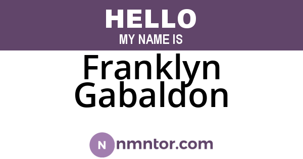 Franklyn Gabaldon