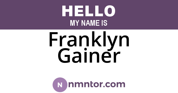 Franklyn Gainer