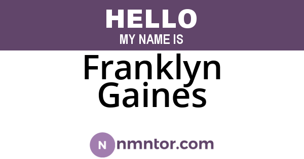 Franklyn Gaines