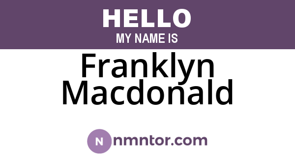 Franklyn Macdonald