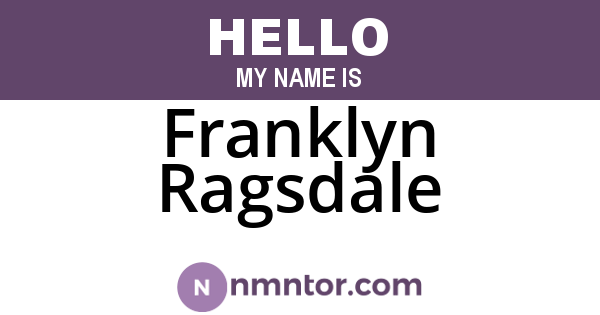 Franklyn Ragsdale