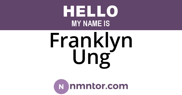 Franklyn Ung