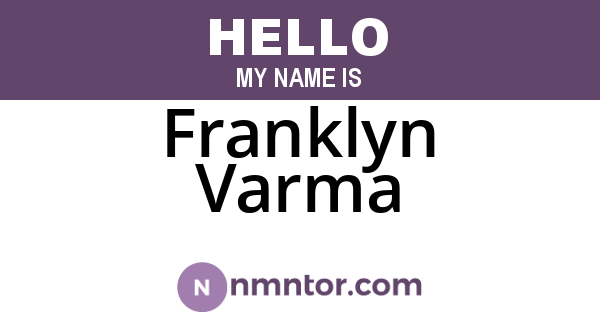 Franklyn Varma