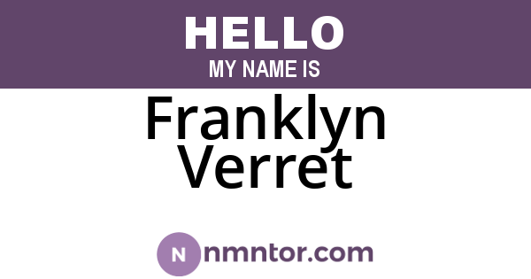 Franklyn Verret