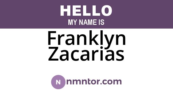 Franklyn Zacarias