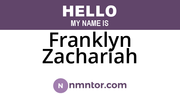 Franklyn Zachariah