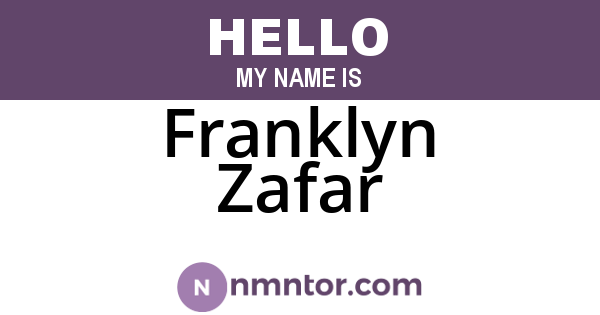 Franklyn Zafar