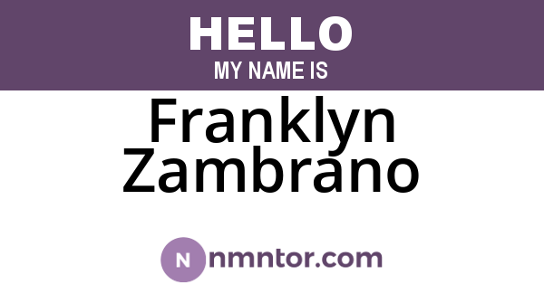 Franklyn Zambrano