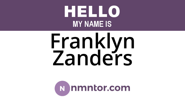 Franklyn Zanders