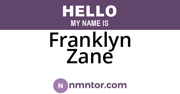 Franklyn Zane