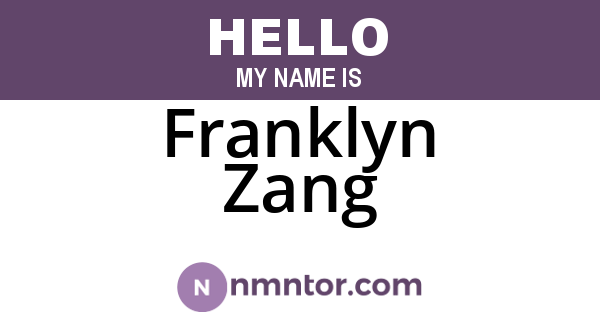 Franklyn Zang