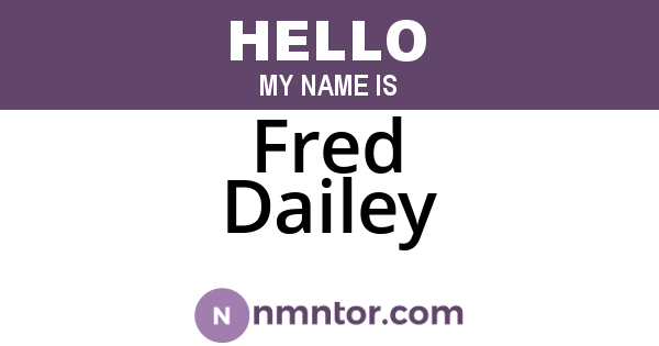 Fred Dailey