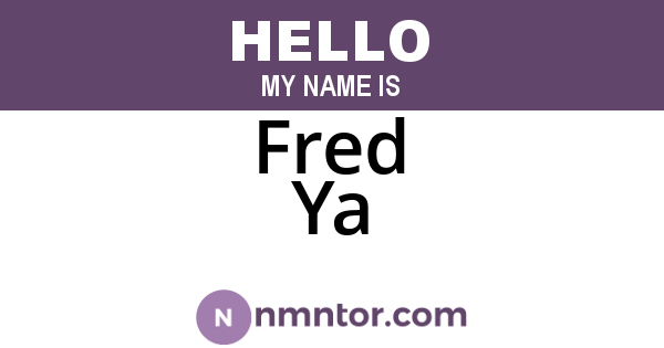 Fred Ya