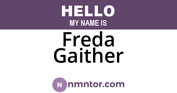 Freda Gaither
