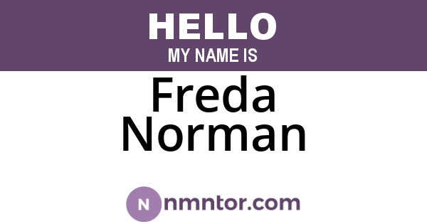 Freda Norman