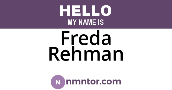 Freda Rehman