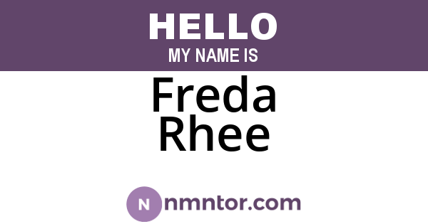 Freda Rhee