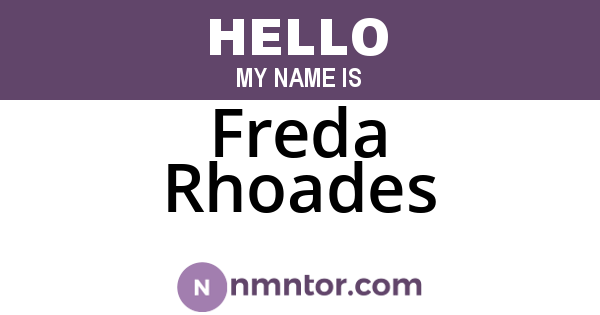 Freda Rhoades