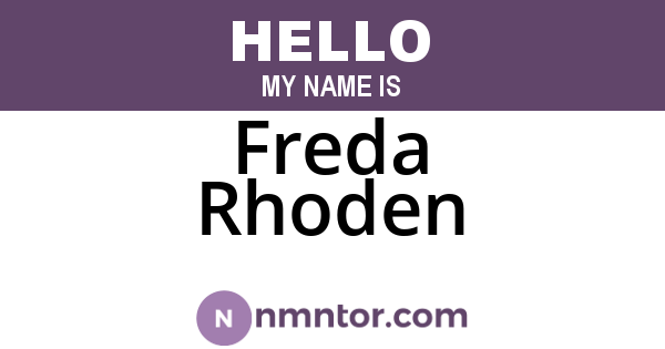 Freda Rhoden