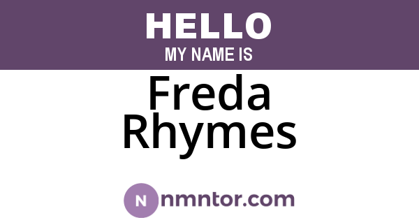 Freda Rhymes