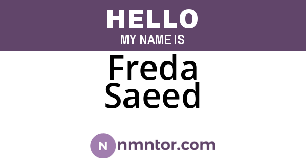 Freda Saeed