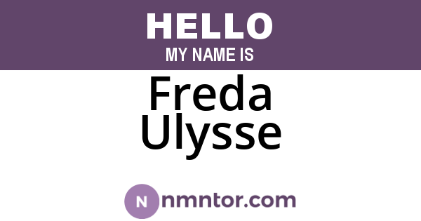 Freda Ulysse