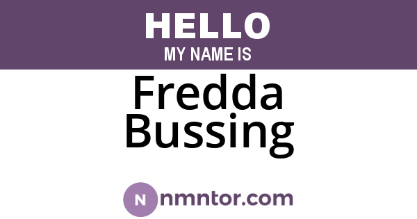 Fredda Bussing