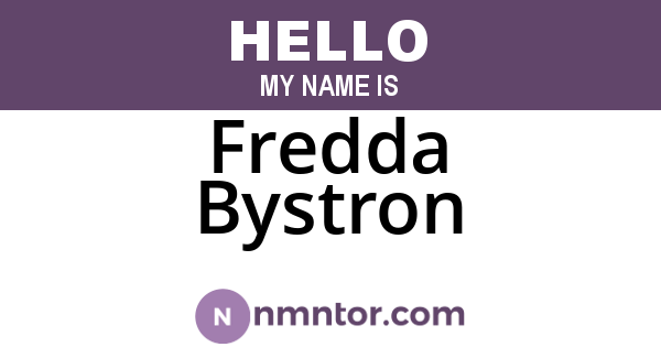 Fredda Bystron