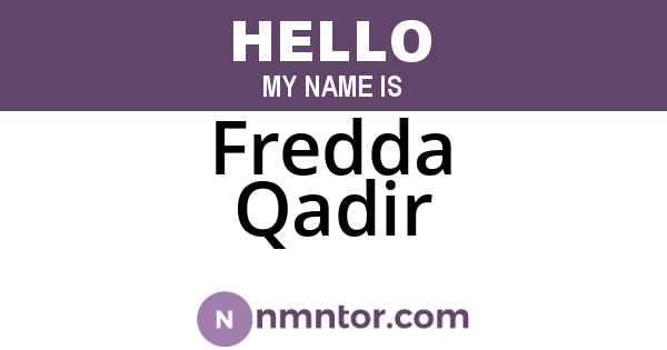 Fredda Qadir