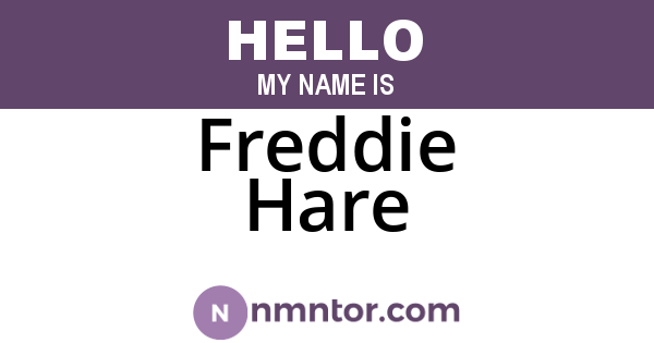 Freddie Hare