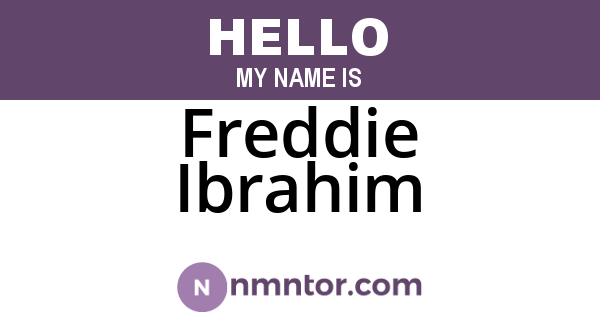 Freddie Ibrahim