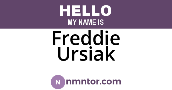 Freddie Ursiak