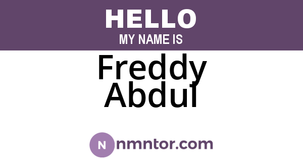 Freddy Abdul