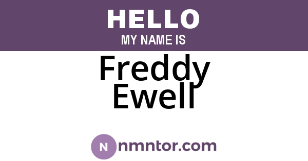 Freddy Ewell