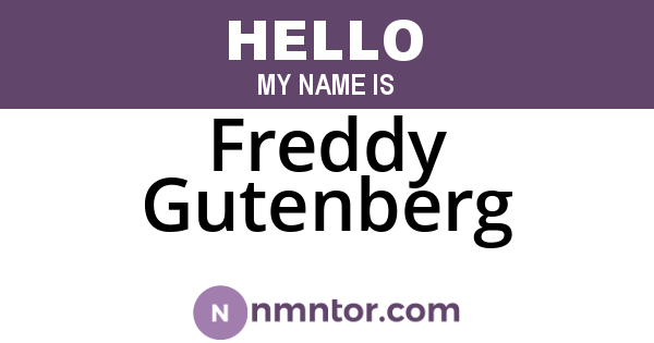 Freddy Gutenberg
