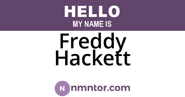 Freddy Hackett