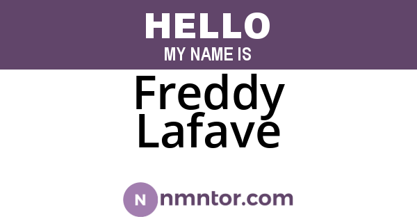 Freddy Lafave