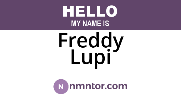 Freddy Lupi