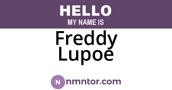 Freddy Lupoe