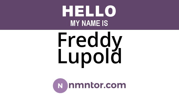 Freddy Lupold