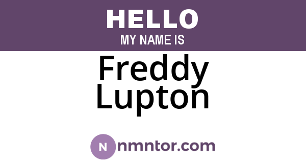Freddy Lupton