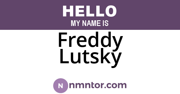 Freddy Lutsky
