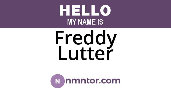 Freddy Lutter