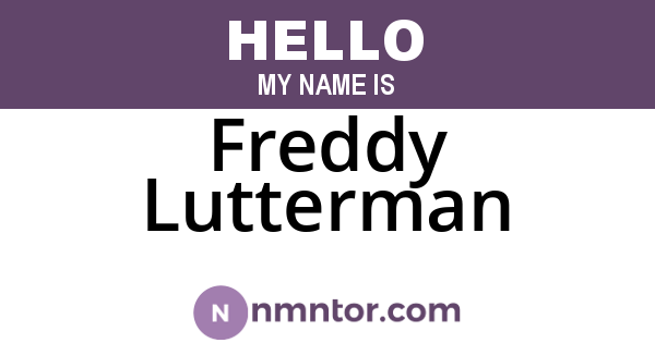Freddy Lutterman