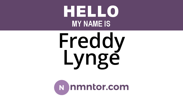 Freddy Lynge