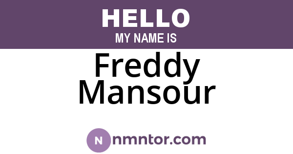 Freddy Mansour