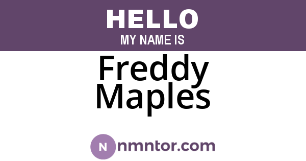 Freddy Maples