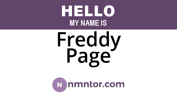 Freddy Page