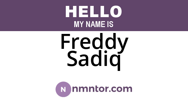 Freddy Sadiq