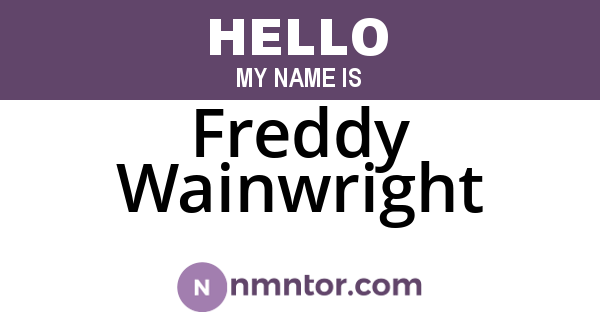 Freddy Wainwright